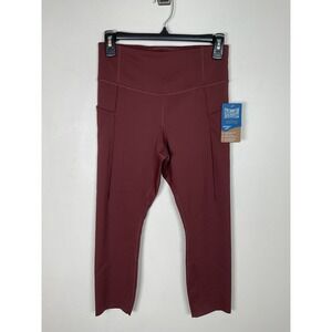 Brooks Method 3/4 Tights Women's Medium Run Raisin Running Leggings with Pockets